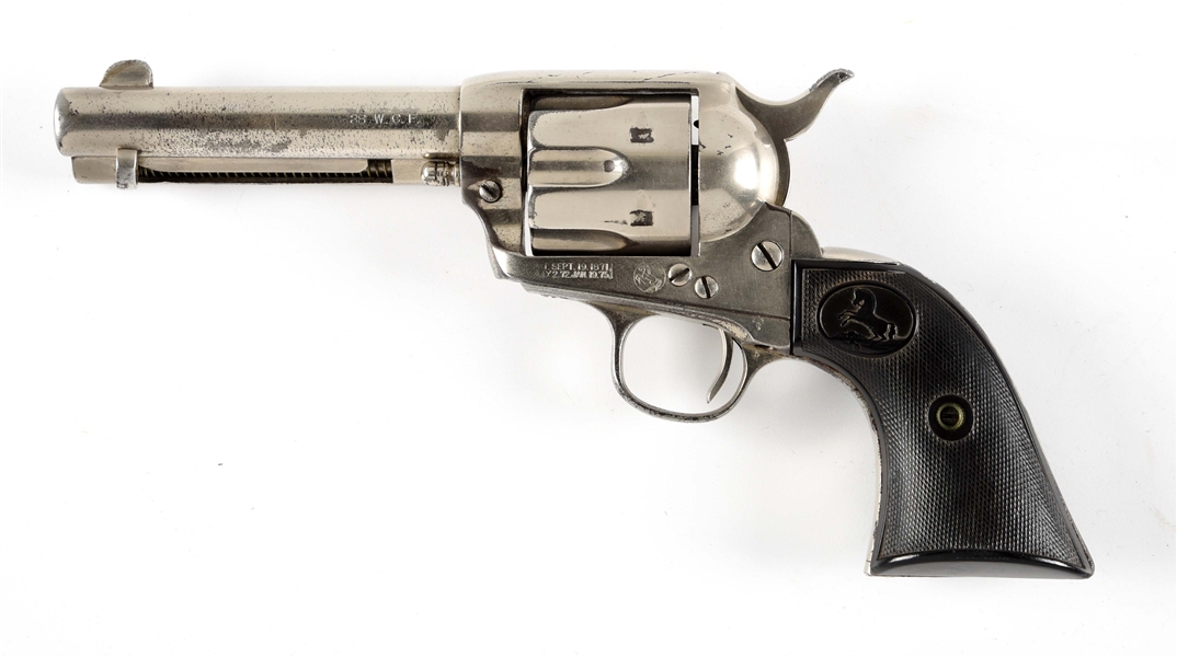 (C) RENICKELED COLT SINGLE ACTION ARMY REVOLVER (1906).