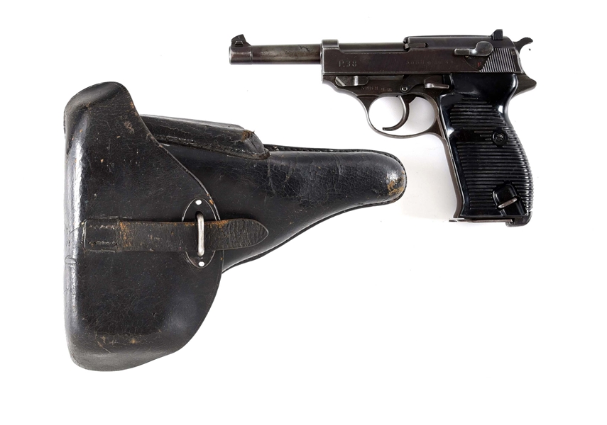 (C) GERMAN WORLD WAR II WALTHER "AC44" CODE P.38 SEMI-AUTOMATIC PISTOL WITH HOLSTER.