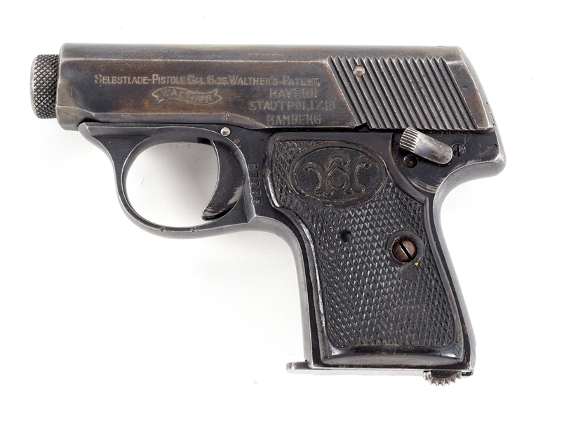 (C) BAVARIAN BAMBERG CITY POLICE MARKED WALTHER MODEL 2 SEMI-AUTOMATIC PISTOL.