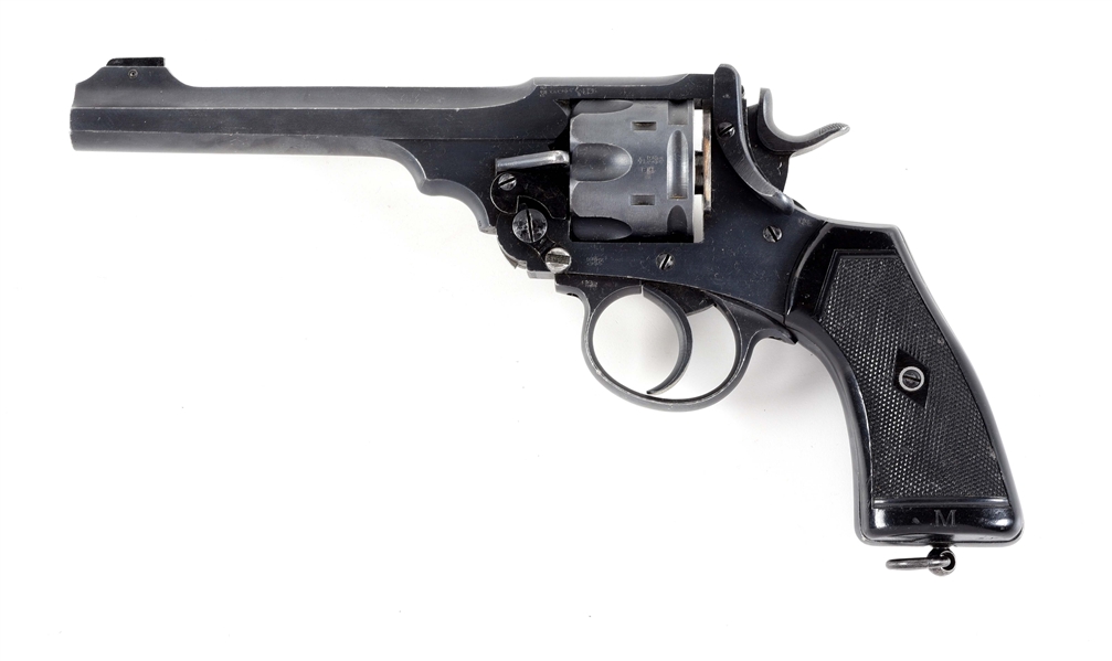 (C) ENFIELD "1925" DATE MK VI .45 ACP DOUBLE ACTION REVOLVER WITH CANVAS HOLSTER.