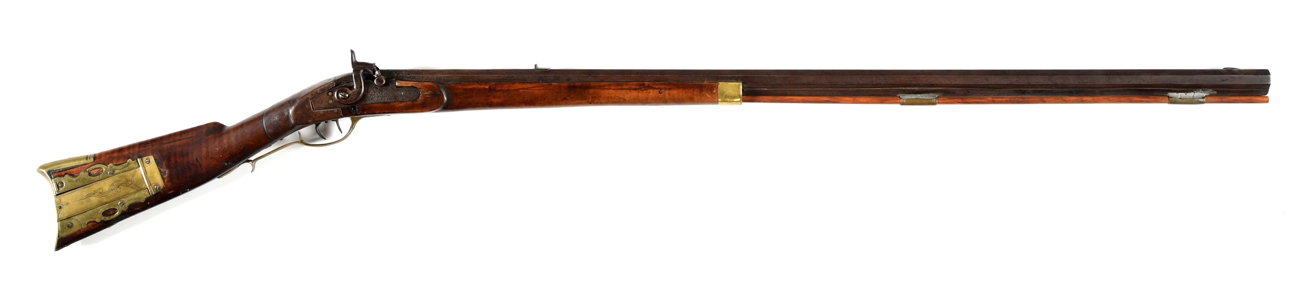 (A) JACOB SELL PERCUSSION HALFSTOCK RIFLE.