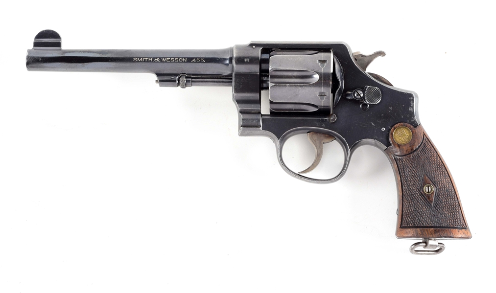 (C) AUSTRALIAN 3RD MILITARY DISTRICT MARKED SMITH & WESSON HAND EJECTOR .455 WEBLEY DOUBLE ACTION REVOLVER.