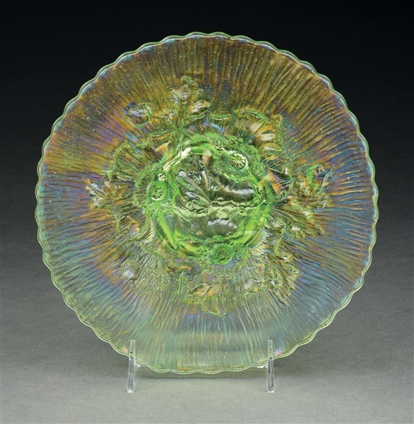 NORTHWOOD POPPY SHOW PLATE IN ICE GREEN.