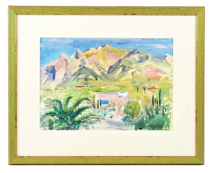WILLIAM ZORACH (LITHUANIAN/AMERICAN 1887 - 1966) "VIEW OF TUCSON, AZ".