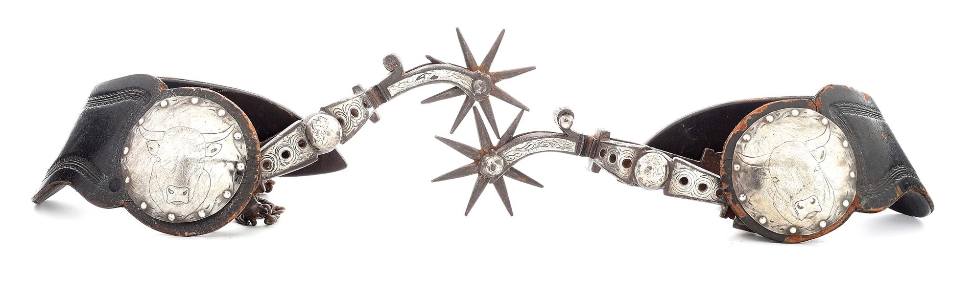 TRANSITIONAL SPURS WITH STEERHEAD CONCHOS
