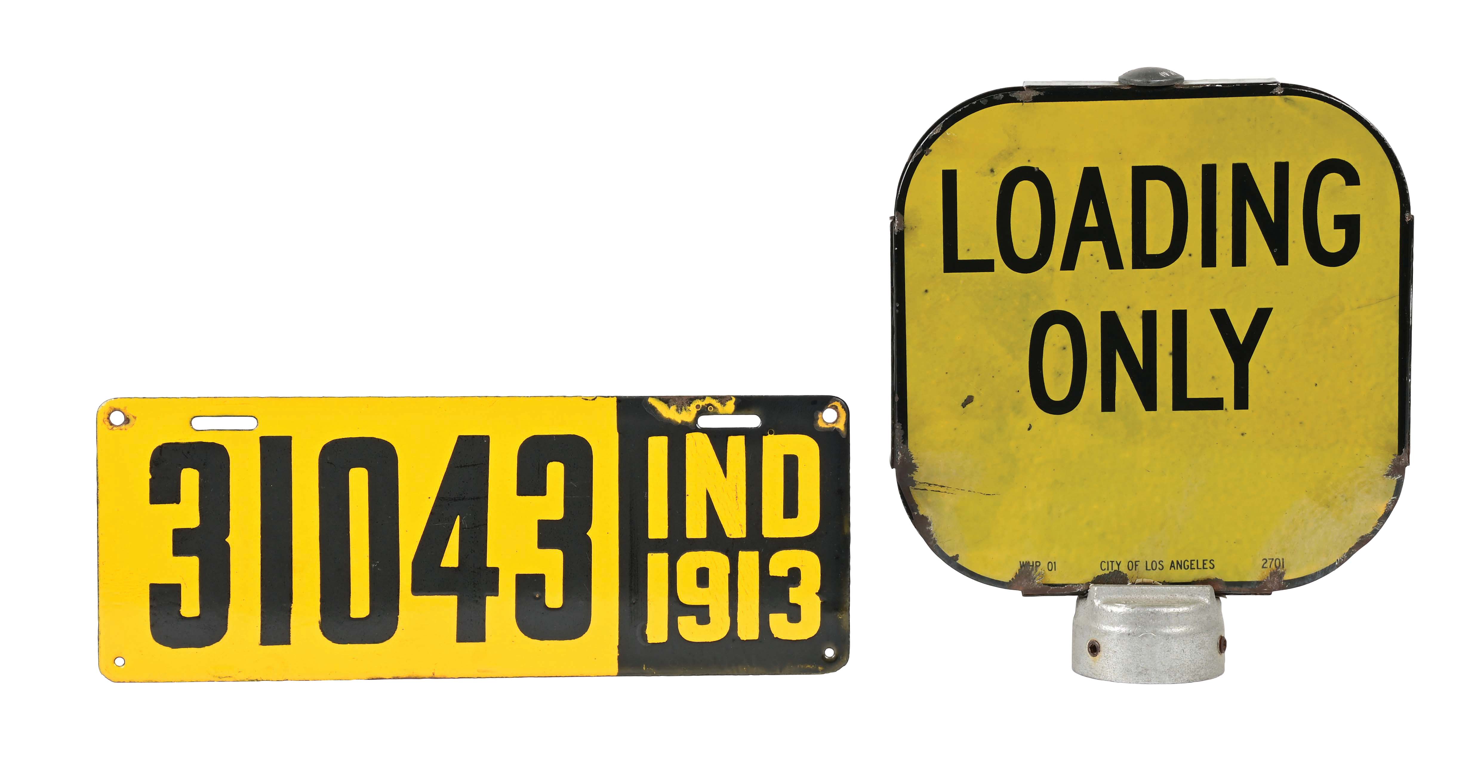 Lot Detail - COLLECTION OF 2 AUTOMOTIVE- RELATED PORCELAIN SIGNS.