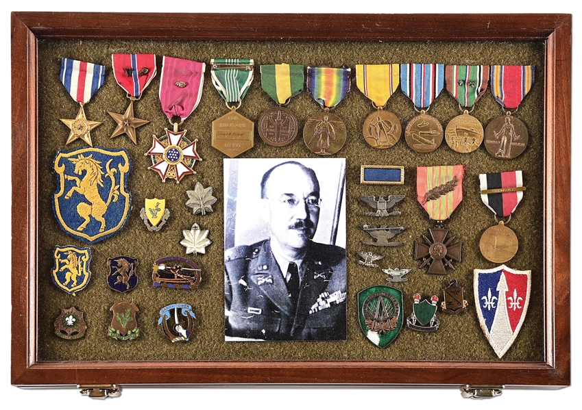 FANTASTIC WWI-WWII MEDAL GROUP NAMED TO CAREER CAVALRYMAN COL. EDWARD M. FICKETT.