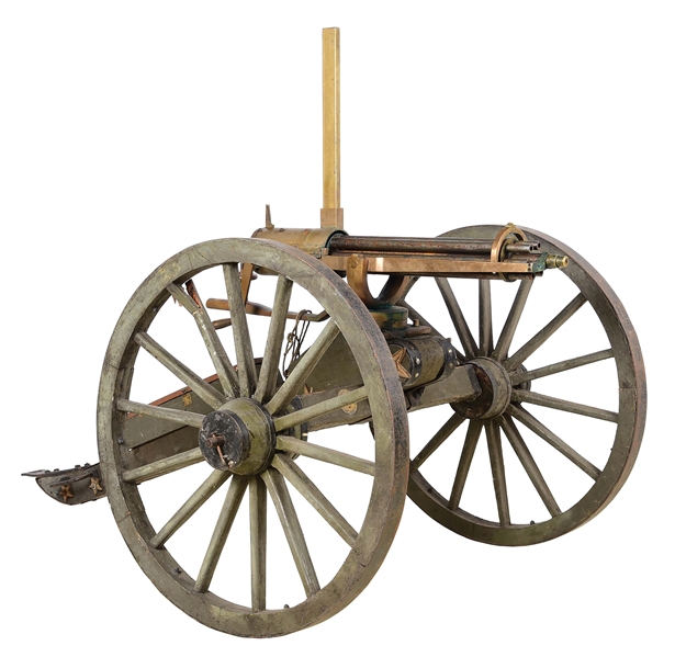 (A) IMPRESSIVE WHINNEY RIDGE MODEL 1862 GATLING GUN ON FIELD CARRIAGE.