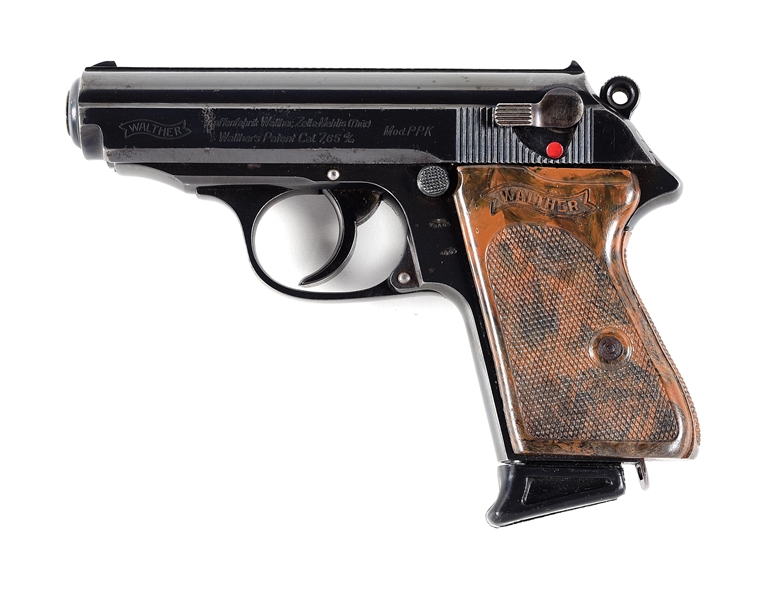(C) WALTHER PPK SEMI-AUTOMATIC PISTOL WITH FAUX GERMAN WORLD WAR II ACCEPTANCE PROOFS.