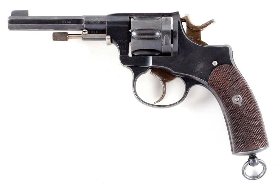 (A) HUSQVARNA MODEL 1887 NAGANT DOUBLE ACTION REVOLVER WITH HOLSTER.