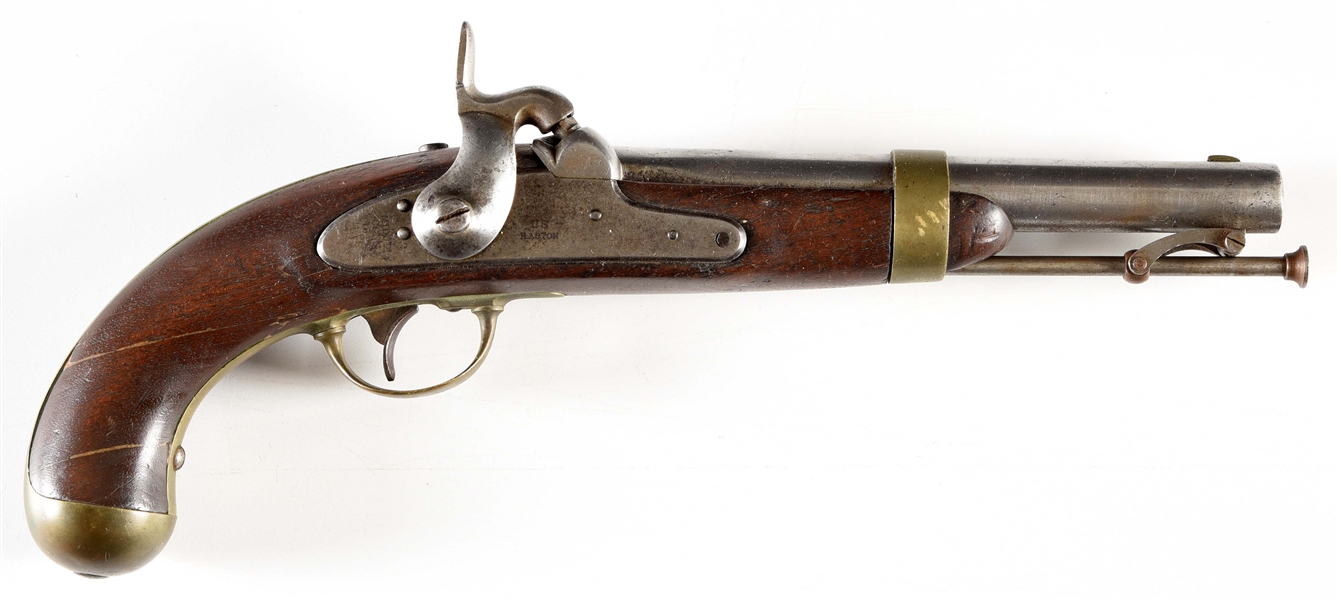 (A) 1847 DATED U.S. H. ASTON MODEL 1842 PERCUSSION PISTOL.