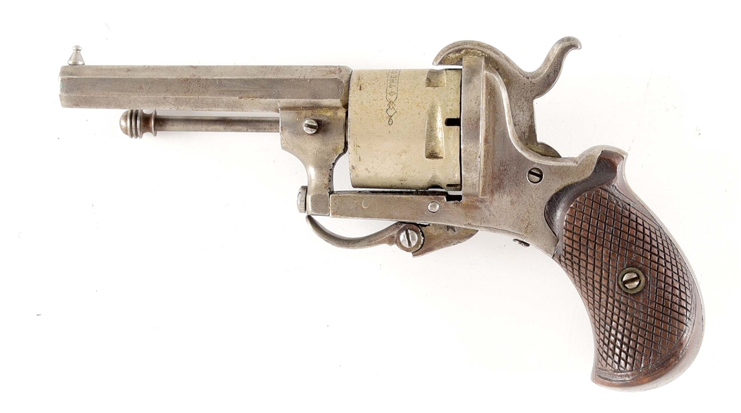 (A) THE GUARDIAN AMERICAN MODEL OF 1878 FOLDING TRIGGER PINFIRE REVOLVER.