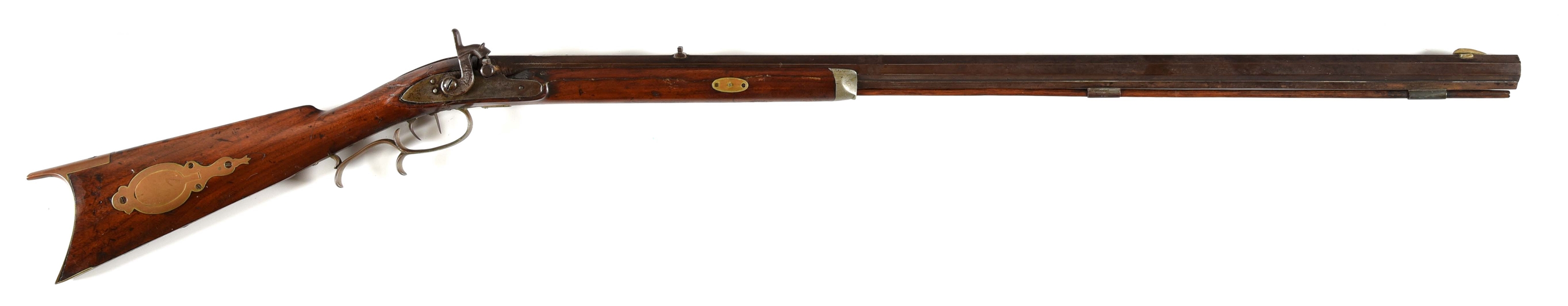(A) CROSS MARKED PERCUSSION KENTUCKY RIFLE.