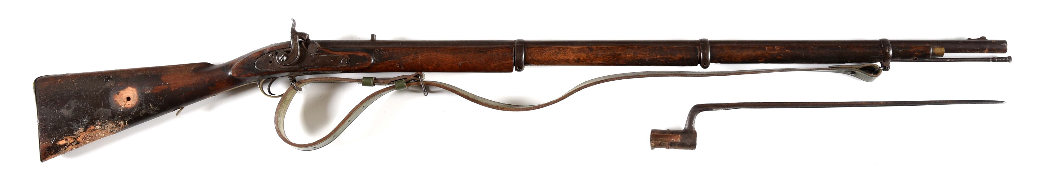 (A) UNMARKED PERCUSSION RIFLE WITH BAYONET.