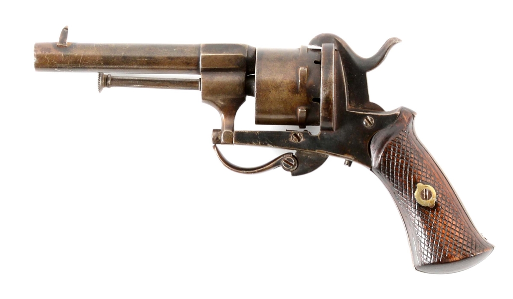 (A) BELGIAN PINFIRE REVOLVER.