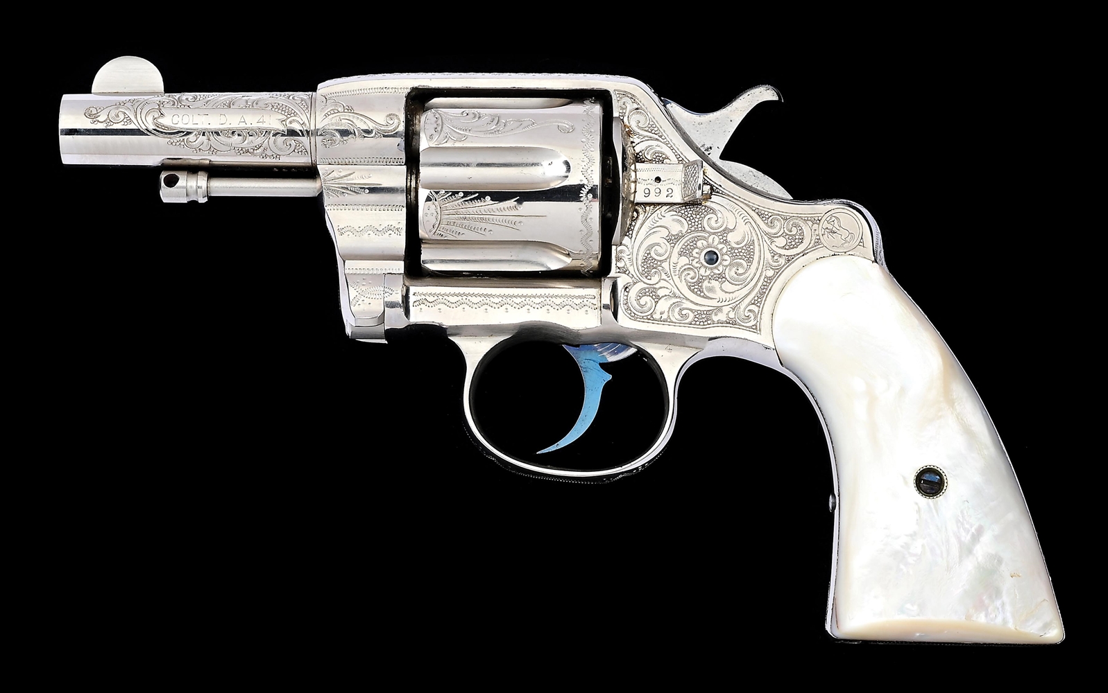 (A) FACTORY ENGRAVED COLT MODEL 1889 NAVY DOUBLE ACTION REVOLVER.