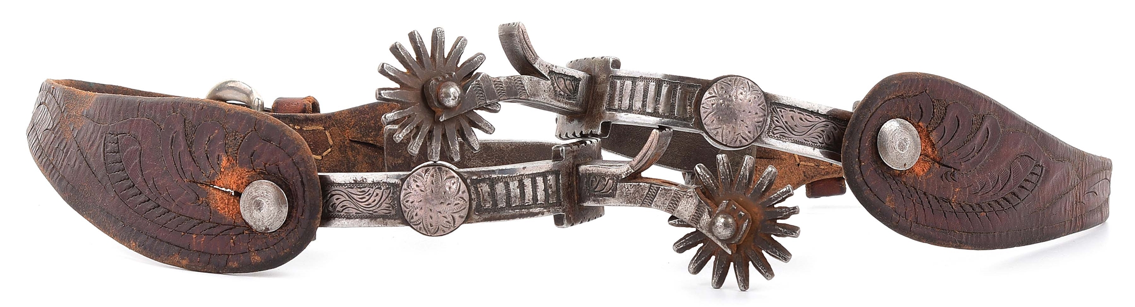 UNUSUAL SILVER INLAID SPURS