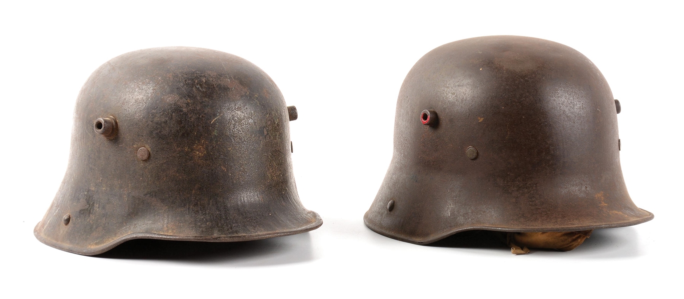 LOT OF 2: GERMAN WWI M16 HELMETS.