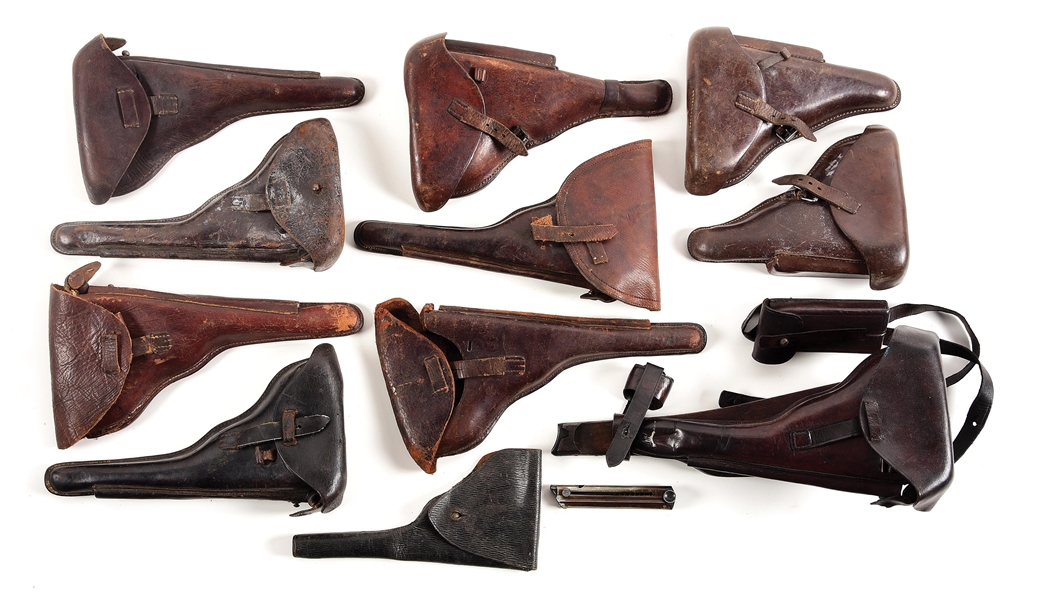 LARGE LOT OF LUGER HOLSTERS.