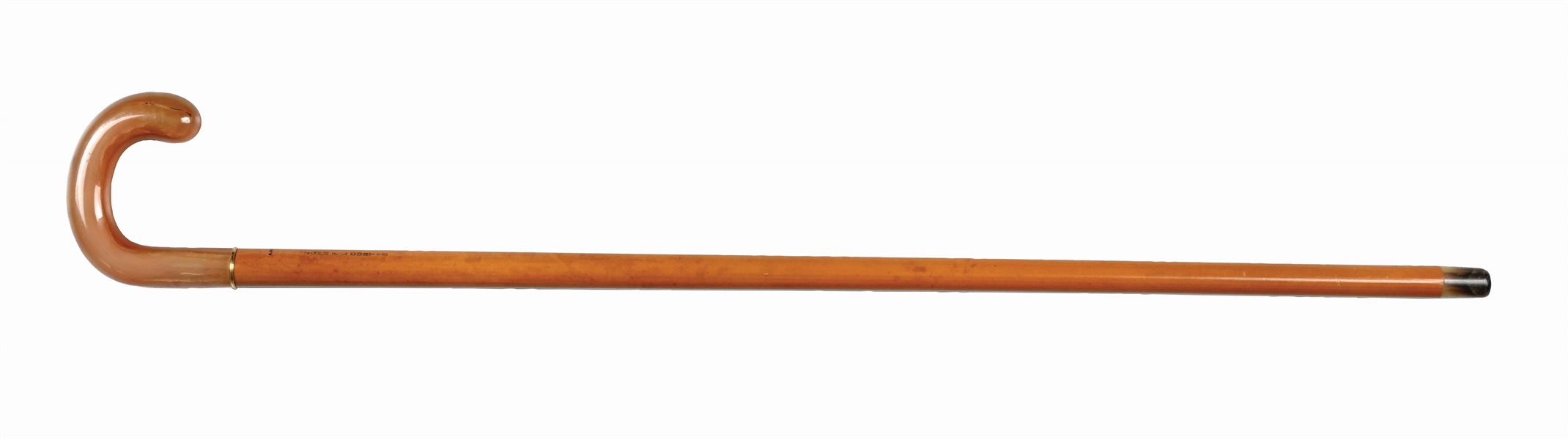 ANTIQUE WALKING STICK CANE W/ AMBER BAKELITE HANDLE