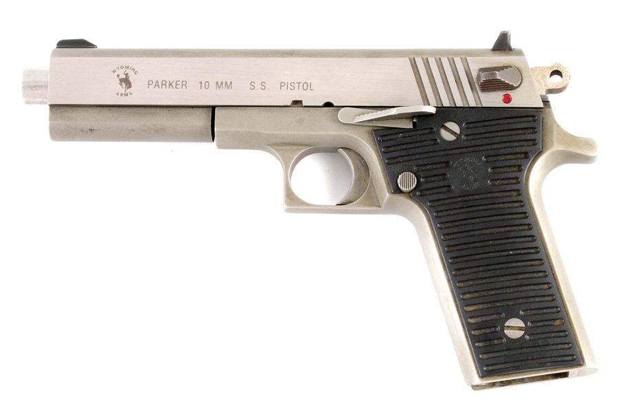 (M) WYOMING ARMS PARKER 10MM SEMI-AUTOMATIC PISTOL, MISSING PARTS.