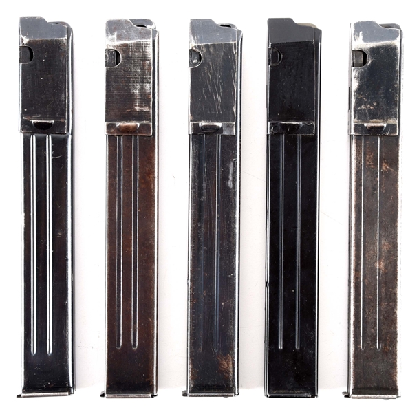 LOT OF 5: ORIGINAL MP40 MAGAZINES.