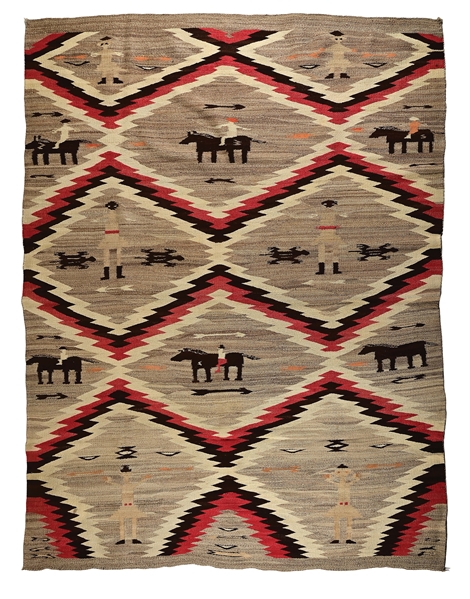 FABULOUS EARLY PICTORIAL NAVAJO TEXTILE