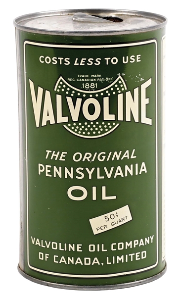 Lot Detail - VALVOLINE THE ORIGINAL PENNSYLVANIA MOTOR OIL IMPERIAL ONE ...