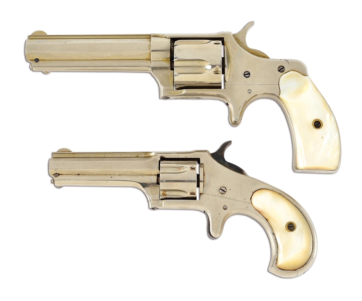 LOT OF 2: ATTRACTIVE REMINGTON-SMOOTH NEW MODEL NO. 3 AND NO. 2 REVOLVERS.