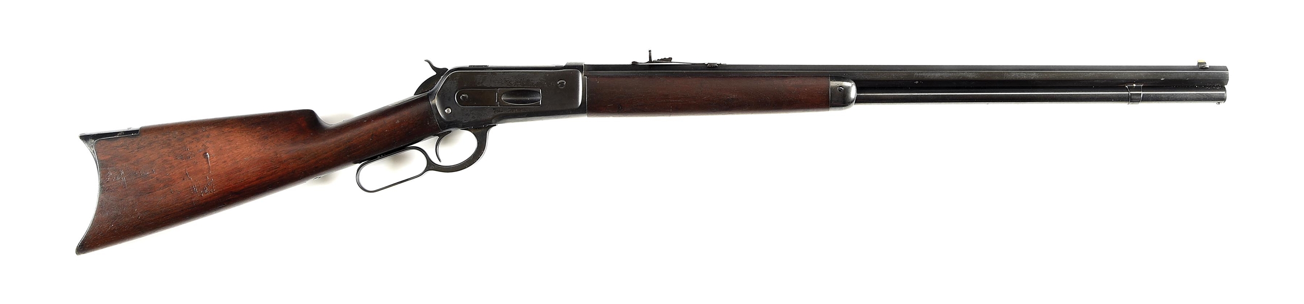 (A) WINCHESTER 1886 LEVER ACTION RIFLE.