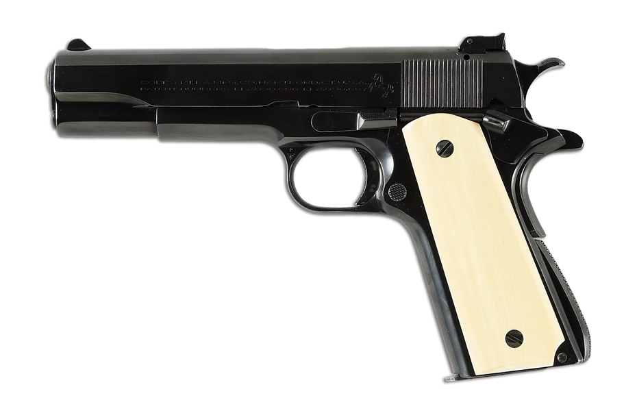 (C) COLT SERVICE MODEL ACE .22 LR SEMI-AUTOMATIC PISTOL WITH 3-DIGIT SERIAL NUMBER (1940).