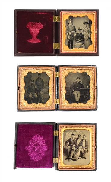 LOT OF 3: US INDIAN WARS TINTYPES.