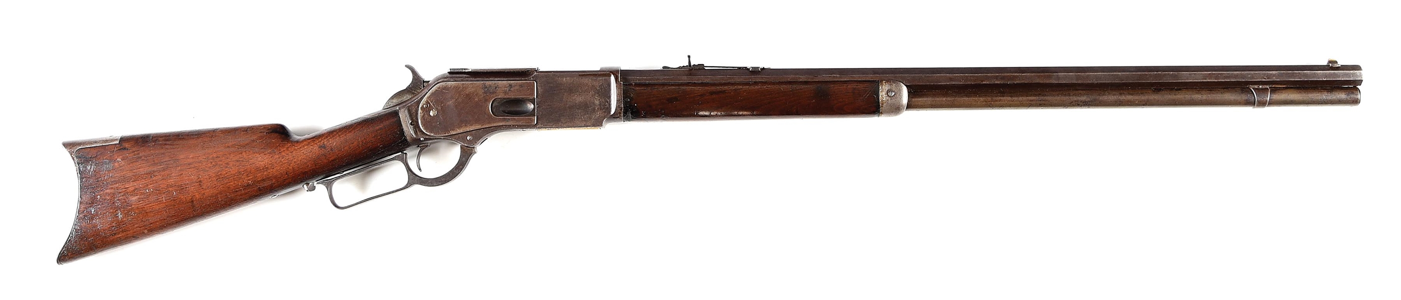 (A) WINCHESTER MODEL 1876 LEVER ACTION RIFLE.