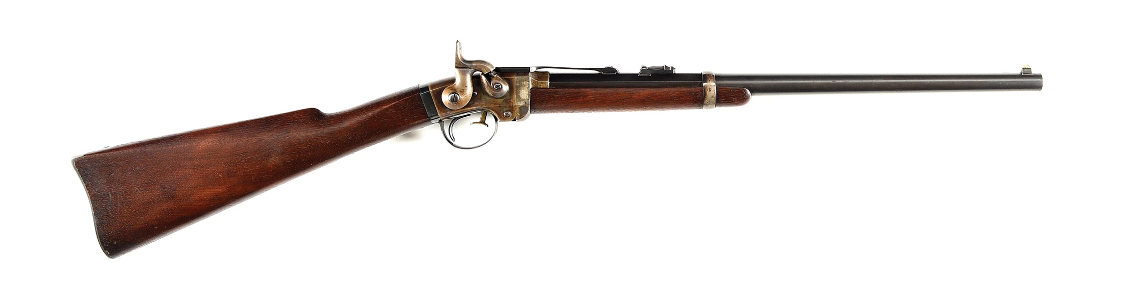 (A) SUPERB AMERICAN MACHINE WORKS SMITH BREECH LOADING PERCUSSION CARBINE.