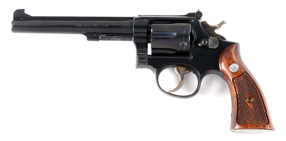 (M) FINE SMITH & WESSON K-22 MASTERPIECE DOUBLE ACTION REVOLVER WITH FACTORY BOX.