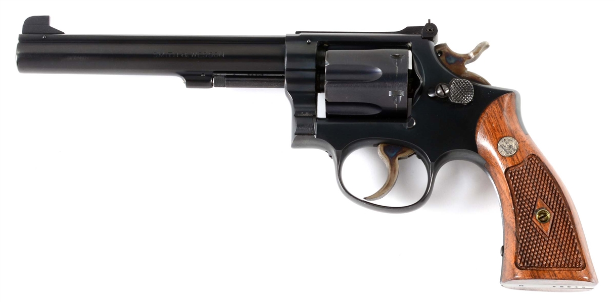(M) SMITH & WESSON K38 TARGET MASTERPIECE DOUBLE ACTION REVOLVER WITH GOLD BOX.