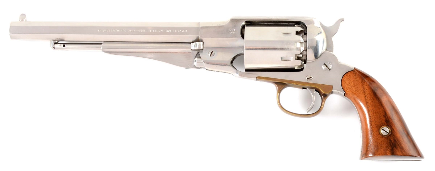 (A) NAVY ARMS ITALIAN REPRODUCTION REMINGTON MODEL 1858 SIGNLE ACTION PERCUSSION REVOLVER.