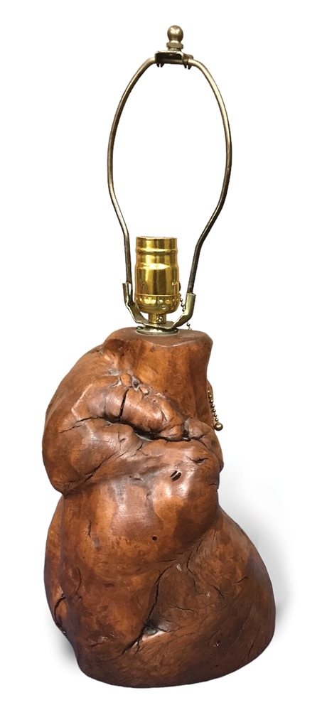 NEW WEST CO. BURL TABLE LAMP