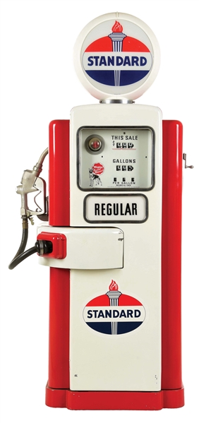 WAYNE MODEL #100-A "HONEST MEASURE" GAS PUMP W/ INTERNAL HOSE REEL. 