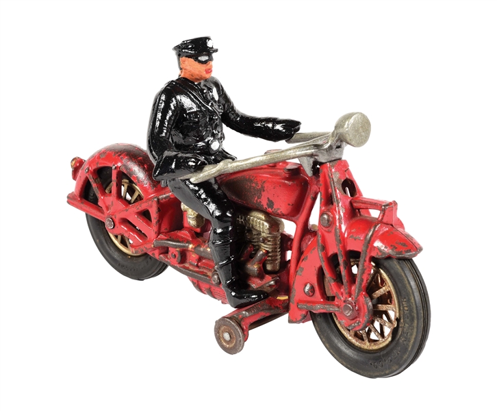 INDIAN CAST IRON MOTORCYCLE WITH RIDER.