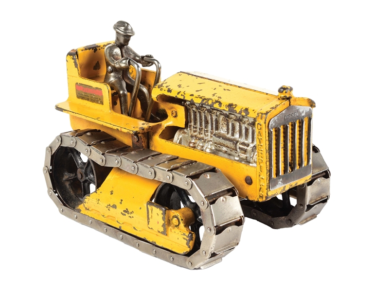 CAST IRON CATERPILLAR FARM EQUIPMENT TOY.