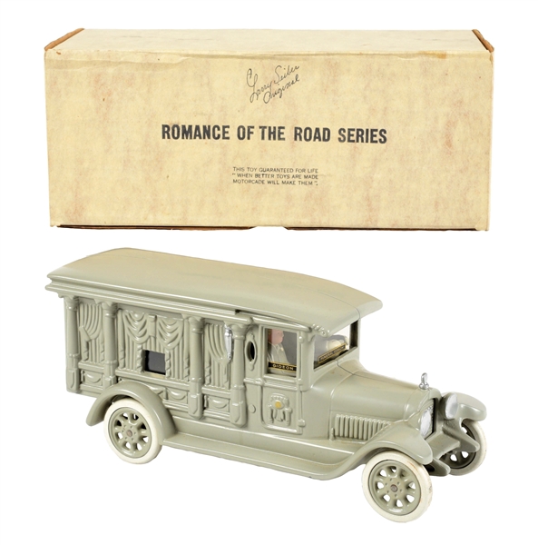 MOTORCADE CAST IRON HEARSE W/ ORIGINAL BOX.