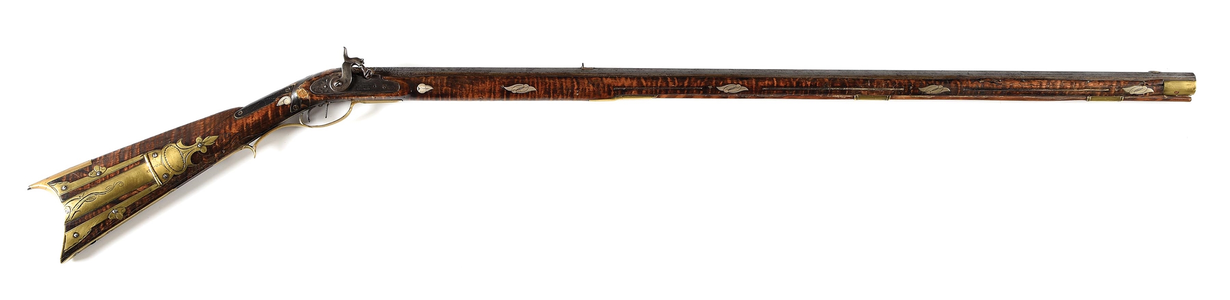 (A) J.H. JOHNSTON SIGNED PERCUSSION KENTUCKY RIFLE.