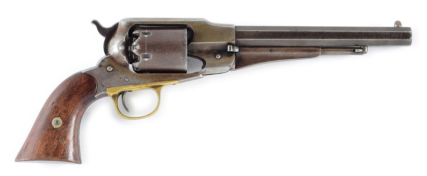 (A) MARTIALLY MARKED REMINGTON NEW MODEL ARMY PERCUSSION REVOLVER.