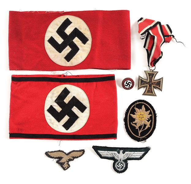 LOT OF 7: THIRD REICH INSIGNIA CAPTURED BY 101ST AIRBORNE DIVISION VETERAN.