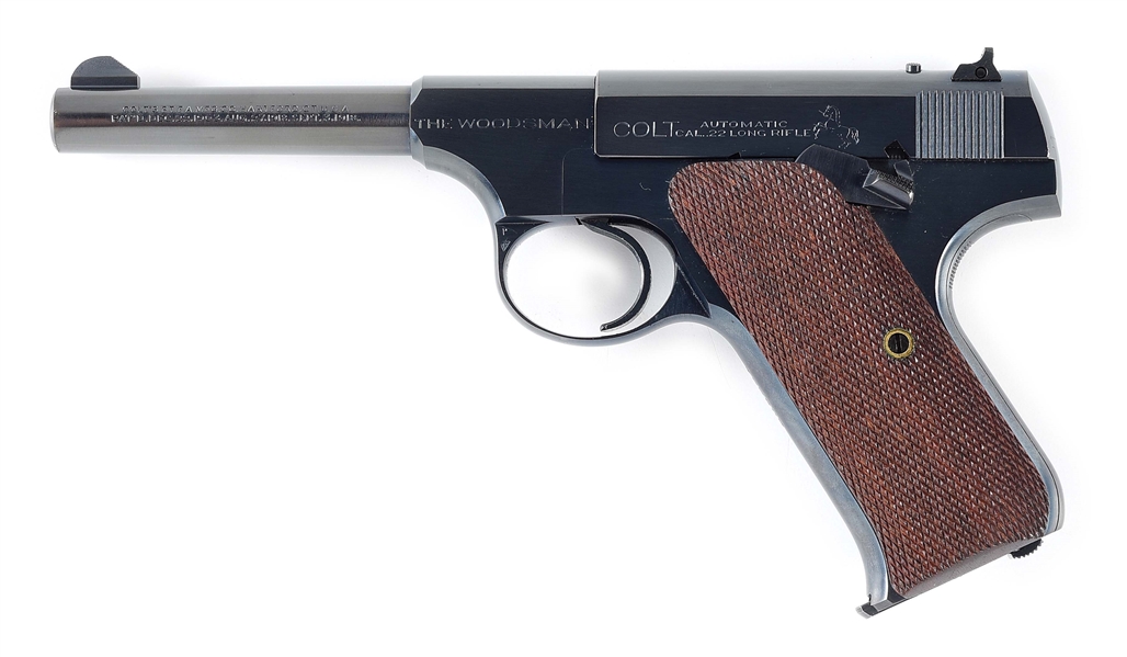 (C) BEAUTIFUL PRE-WAR COLT WOODSMAN SEMI-AUTOMATIC PISTOL WITH MATCHING FACTORY BOX & ORIGINAL HANGTAG (1938).