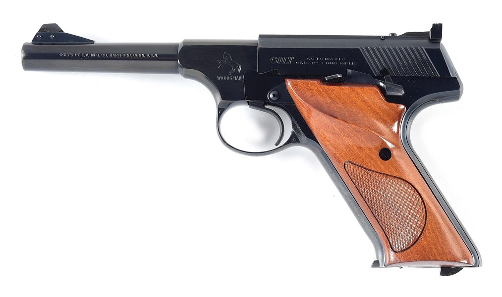 (C) COLT WOODSMAN SEMI-AUTOMATIC PISTOL WITH ORIGINAL FACTORY BOX (1950).