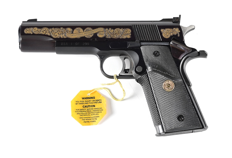 (M) RARE 1 OF 200 COLT GOLD CUP INTERNATIONAL SHOOTERS EDITION SEMI AUTOMATIC PISTOLS.