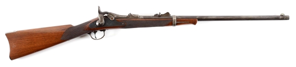 (A) US SPRINGFIELD MODEL 1873 TRAPDOOR SPORTING RIFLE.