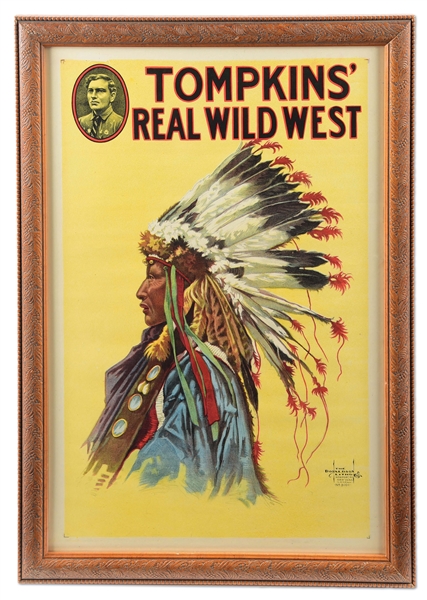 TOMPKINS REAL WILD WEST LITHOGRAPH POSTER